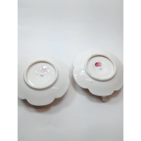 Lefton Pink Rose Chamberstick Candle Holders Gold Sponged Accent Set of 2 Japan - Picture 8 of 9